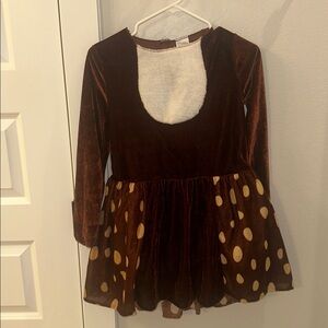 EUC Girls Deer Size L Large Halloween Costume Velour Dress with Tail
